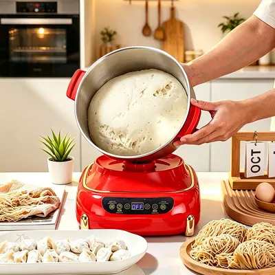 Elektrische Teigmaschine für den Hausgebrauch, kleine Knetmaschine mit großem Fassungsvermögen, Küchenmaschine für Bäckerei, Dampfbrötchenmaschine, neue automatische Teiggehmaschine - 4