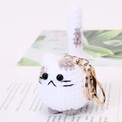 Handmade Crochet Cat Bag Charm, Gift for Students and Couples - 8