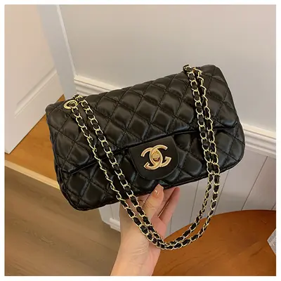 Women's Quilted Small Shoulder Bag, Single Strap Crossbody Bag - 11