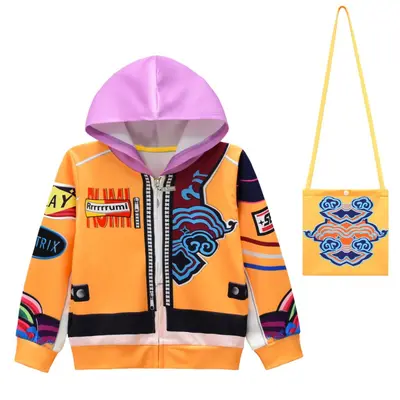 K-POP:2 Printed Girls' Zip Hooded Cardigan Jacket, Style 36331 - 7