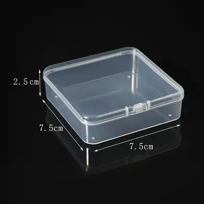 Kare PP plastik kutu, kare yarı şeffaf ambalaj kutusu, parçalar, takılar ve boncuklar için kapaklı küçük kap. - 11