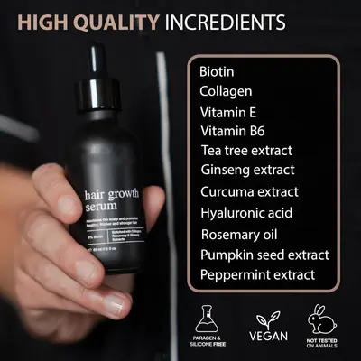 Unisex Hair Care Serum with 5% Biotin, Ginseng and Rosemary Extract