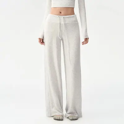 Damen-Yogahose mit weitem Bein und Langarm-Sportset - 9