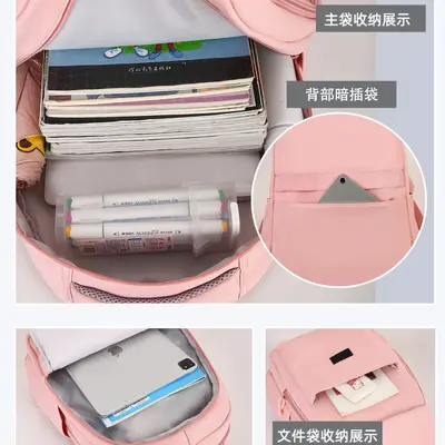 Large Capacity Solid Color Backpack for Outdoor Travel, School and Commuting - 5