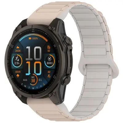Two-Tone Silicone Strap for Garmin Fenix 5/6/7/8, Magnetic Quick-Release, 20/22/26mm - 10