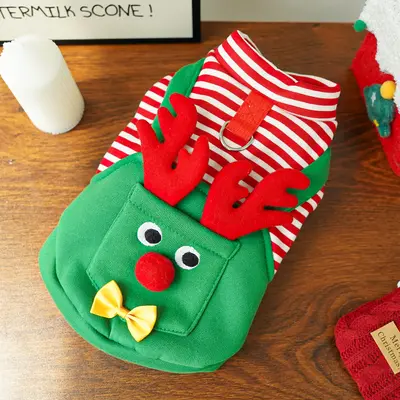 Weihnachts-Hunde- und Katzenkleidung, Weste mit Elchmuster - 7