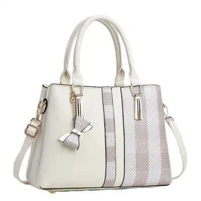 Bow Printed Large Women's Shoulder Bag - 6