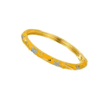 Enamel Five-leaf Flower Open Bracelet - 6
