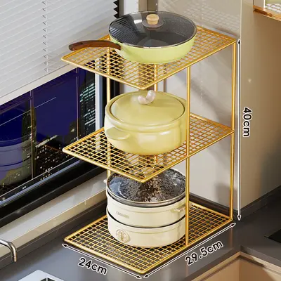 下水槽置物架橱柜分层隔板厨房锅架灶台餐具收纳水槽下锅子分隔架 - 11