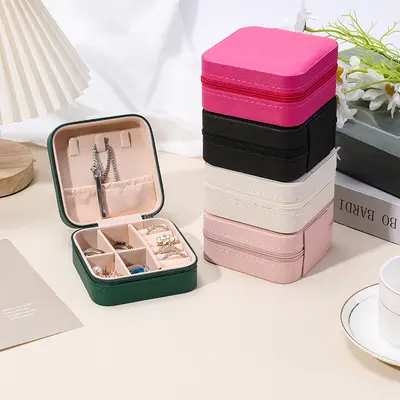 Travel storage jewelry box for girls, portable storage earring jewelry box, compact European jewelry box, ring box