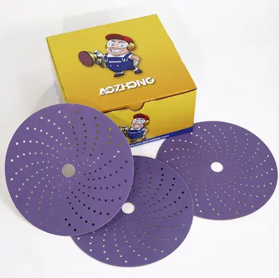 6 Inch Purple Cyclone Sanding Disc, Laser-Perforated for Wood and Paint