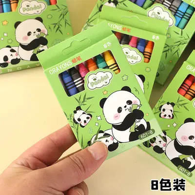 Capibara Çocuk Boya Mumu 8 Renk/12 Renk Seti Güvenli Toksik Olmayan Kolay Renklendirme Bebek Doodle Boya Kalemi - 8