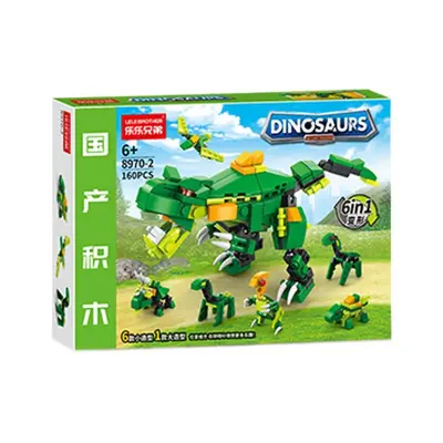 6-in-1 Educational Dinosaur and Military Building Block Toys - 6