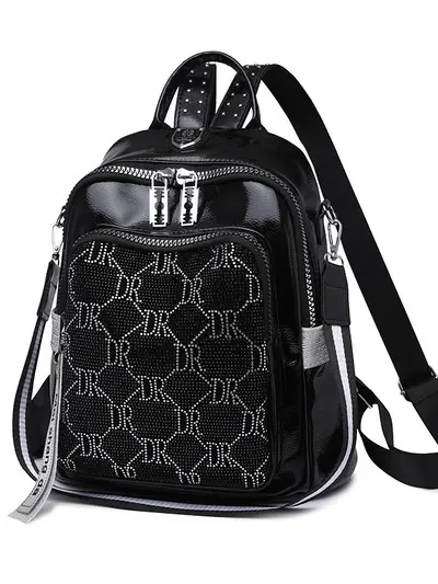 Women's Rhinestone Backpack, Large Capacity Travel Backpack