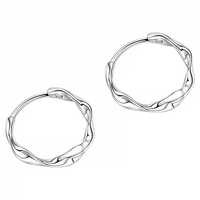 S999 gümüş kulak çivisi, Möbius halkası, minimalist tasarım - 5