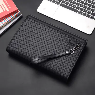 Herren-Clutch im Flechtmuster, großes Fassungsvermögen - 3