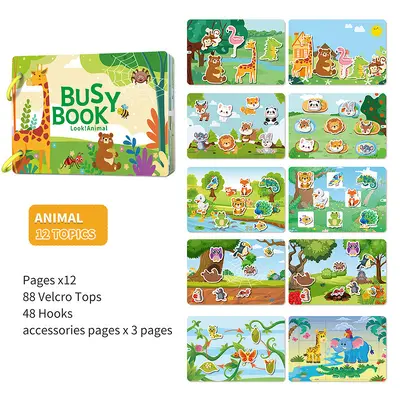 Children's Busy Book with Tear and Sticker Activities, Early Learning Book for Toddlers - 10