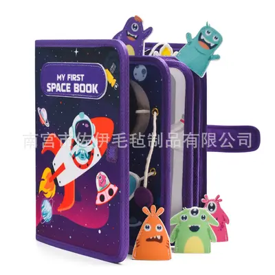跨境定制毛毡布忙碌书CPC环保可啃咬儿童早教玩具撕撕土豪安静书 - 9