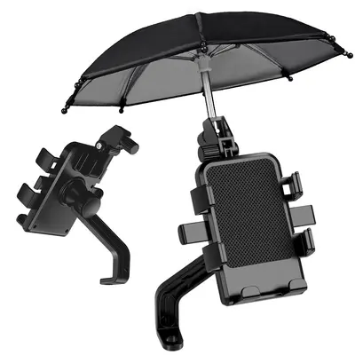 Electric vehicle navigation phone holder wholesale aluminum alloy motorcycle bicycle package service with umbrella anti-shake holder