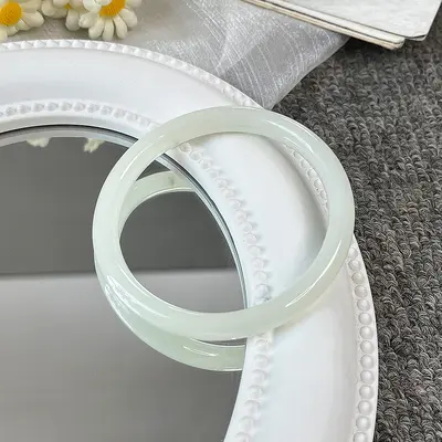 Beyaz ay ışığı bilekliği, kedi gözü taşı, AAAA kalite - 7