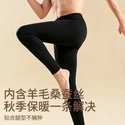 Men's Thermal Base Layer Pants, Wool-Silk Blend, Mid-Rise, Fleece-Lined - 2