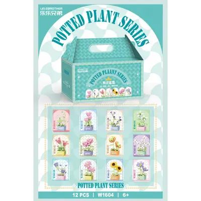 Potted Succulent Everlasting Flower Bouquet Building Block Set, Rose Girl Series - 10