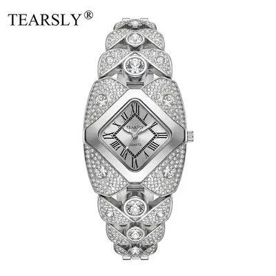 Women's quartz watch, diamond-studded vintage bracelet style - 13