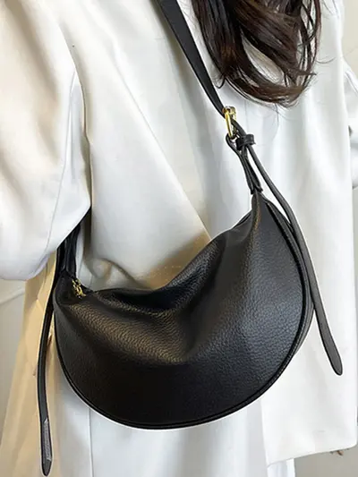 Winter Dumpling Bag Women's Soft Leather Single Shoulder Crossbody Bag - 4