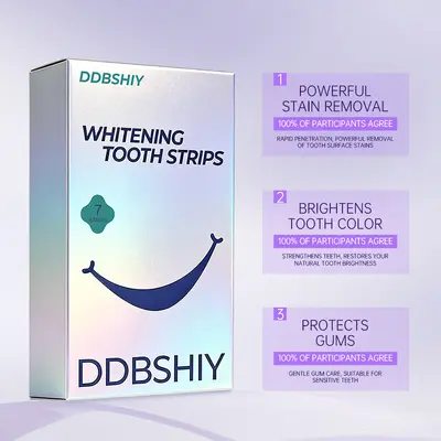 跨境TK现货WHITENING TOOTH STRIPS美白牙贴去黄去渍清洁亮白牙齿