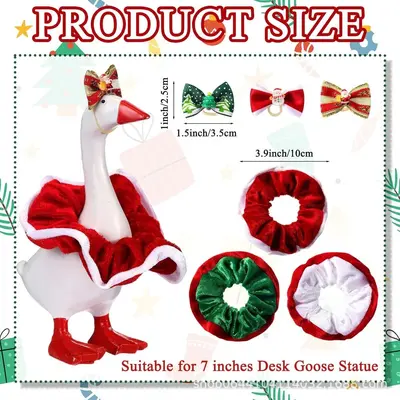 Christmas Knitted Outfit Set for 7-Inch Mini White Goose Figurine