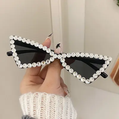 Rhinestone Bow Colorful Small Frame Party Sunglasses - 7