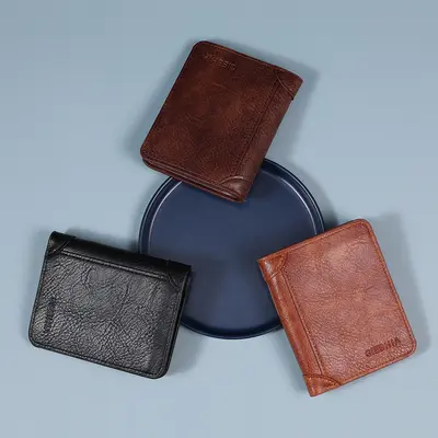 Men's Retro PU Short Wallet with Card Slots and Coin Pocket