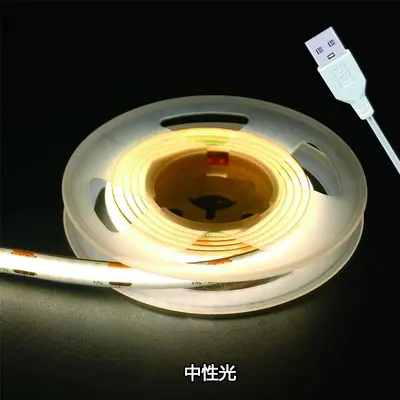 USB Dokunmatik Sensörlü 5V COB LED Şerit, Noktasız Ambiyans Işığı - 7