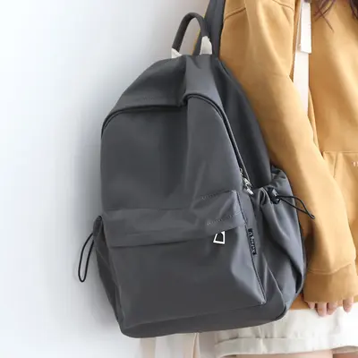 Women's Solid Color Backpack Large Capacity School and Casual Use - 3