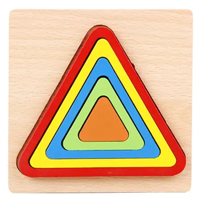 Ahşap geometri puzzle oyuncak, erken eğitim el tutuş panosu - 10