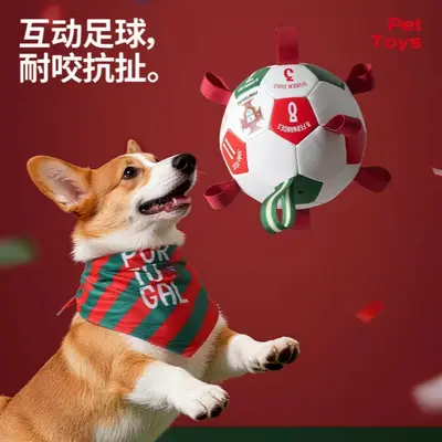 World Cup Football Interactive Dog Toy, Self-Play Energy-Burning Pet Toy - 4