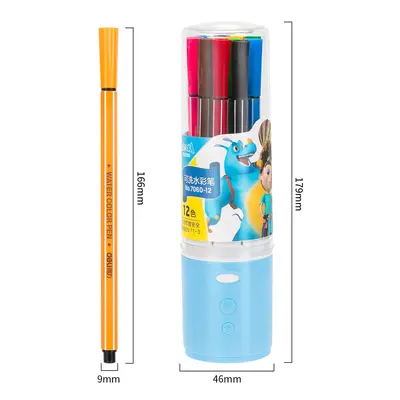 Deli 7060-12 çocuk suluboya kalemi seti, yıkanabilir, 12 renk