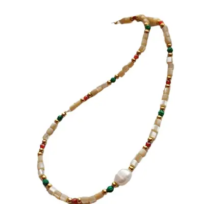 Freshwater pearl beaded layered necklace for women