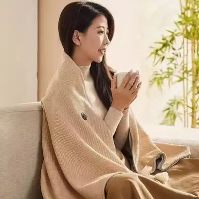 USB Graphene Heated Shawl Blanket with Three Heat Levels - 7