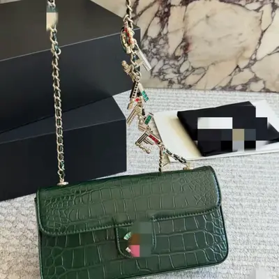 Cross-border Crocodile Texture Handbag with Top Handle Mini Chain Bag Vintage Commuter Versatile Shoulder Crossbody Bag