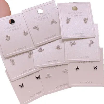 S925 silver women's mini stud earrings, Korean style