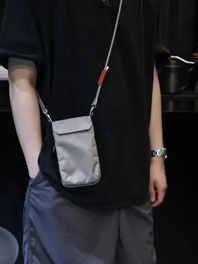 Foldable Personal Phone Pouch, Men's Crossbody Bag, Business Casual Style Japanese-Inspired Small Bag, Women's Everyday Travel Document Bag