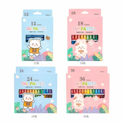Kinder-Ölmalkreide-Set, 12 Farben, waschbar - 6