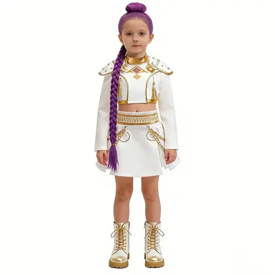 Grenzüberschreitendes Cosplay-Kostüm der Huntrix-Girlgroup aus Hunter x Hunter, K-POP-Koreanische-Welle-Superstar Rumi Zoey Mira, Bühnenoutfit für Performances, Set BB45