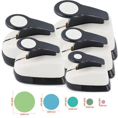 5 Round Hole Punches for Paper Crafts, Different Sizes - 6