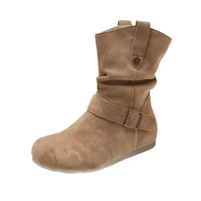 Damen-Kurzstiefel aus weichem Leder im Martin-Stil für Herbst und Winter