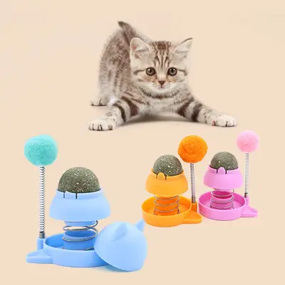 弹簧猫薄荷球自嗨逗猫棒猫咪磨牙棒猫草球猫咪解闷猫玩具宠物用品 - 2