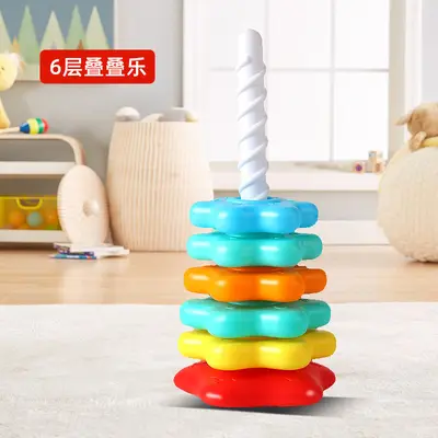 Rainbow colorful educational baby stacking tower toy - 8
