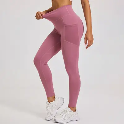 Women's Peach Butt Yoga Leggings with Side Pockets - 6
