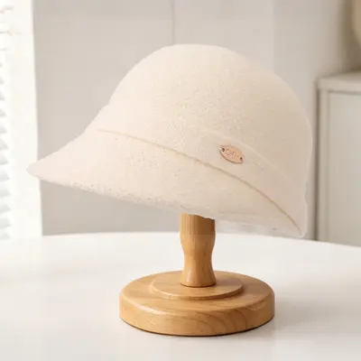 French Style Short Brim Riding Hat, Solid Color, Women's - 11
